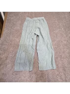 Boho Palazzo Barrel Relaxed fit Coastal Beachy Tahar sz M Linen Wide Leg Pants